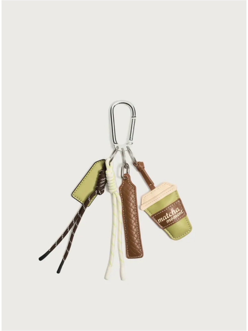 Matcha Moment Green & Brown Keychain Charm -